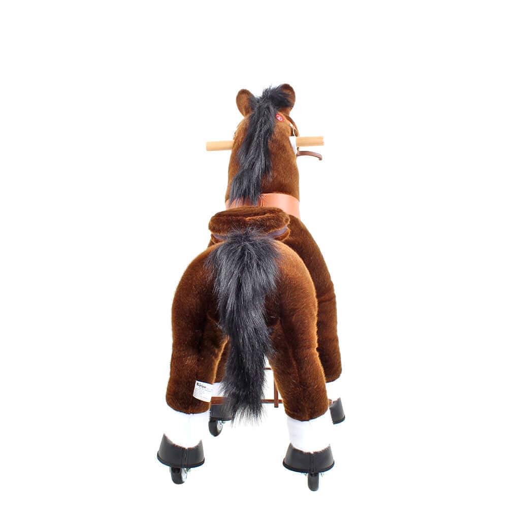 Toddlers Chocolate Indoor/Outdoor Ride-On Pony with Cushioned Seat, Anti-Slip Wheels (Ages 3–4)