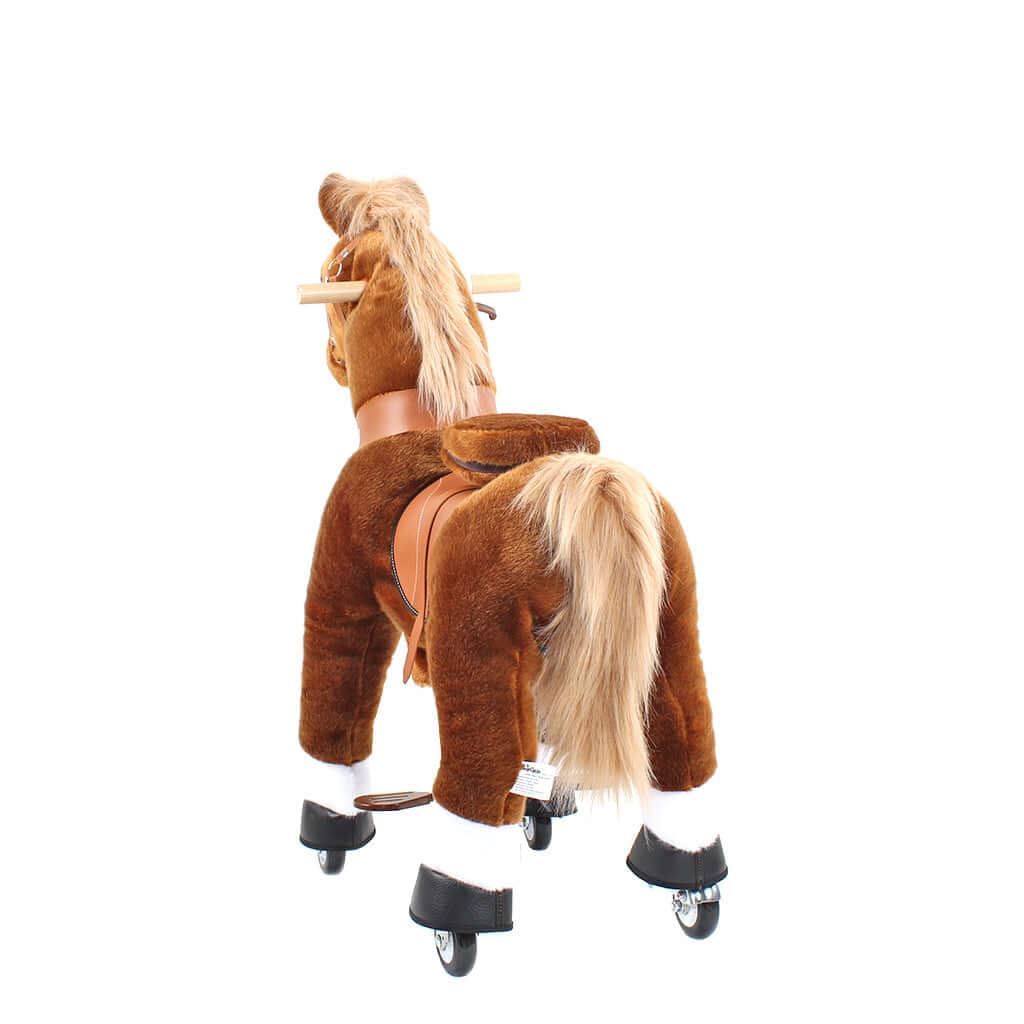 Toddlers Brown Indoor/Outdoor Ride-On Pony with Cushioned Seat, Anti-Slip Wheels (Ages 3–4)