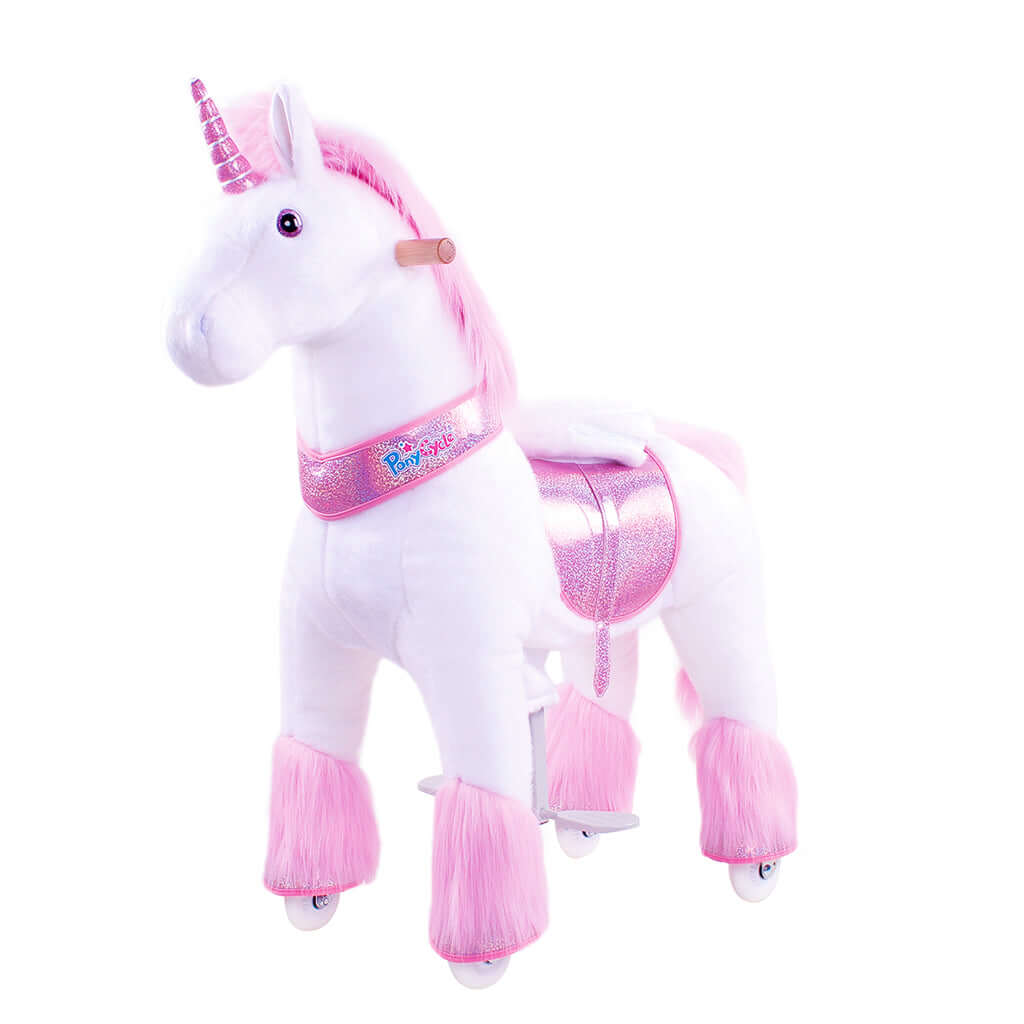 Toddlers Pink Indoor/Outdoor Ride-On Unicorn with Cushioned Seat, Anti-Slip Wheels (Ages 4–7)