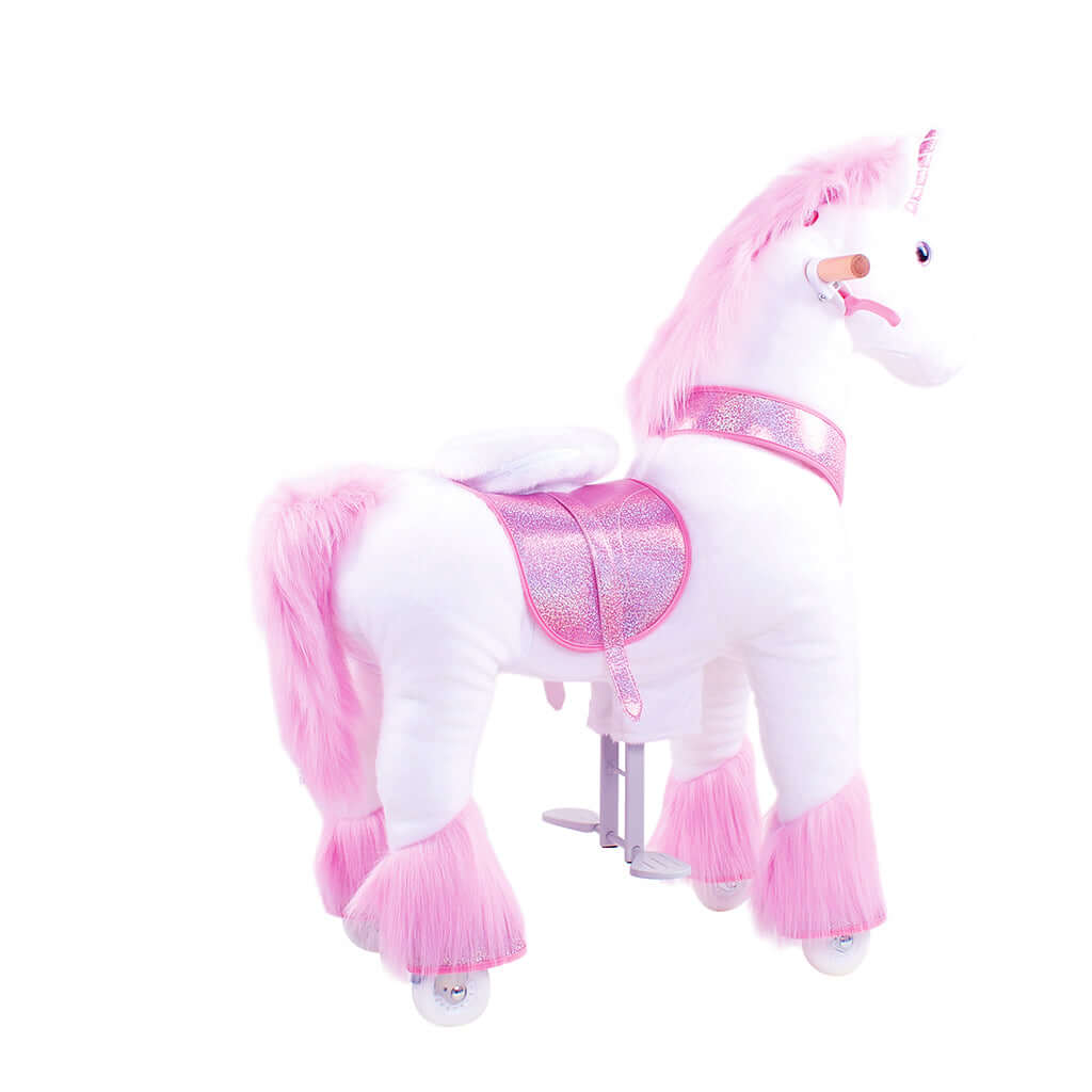 Toddlers Pink Indoor/Outdoor Ride-On Unicorn with Cushioned Seat, Anti-Slip Wheels (Ages 4–7)