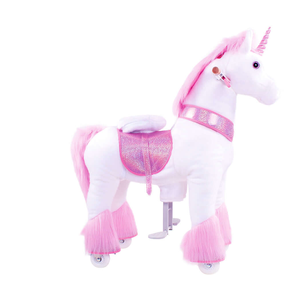 Toddlers Pink Indoor/Outdoor Ride-On Unicorn with Cushioned Seat, Anti-Slip Wheels (Ages 4–7)