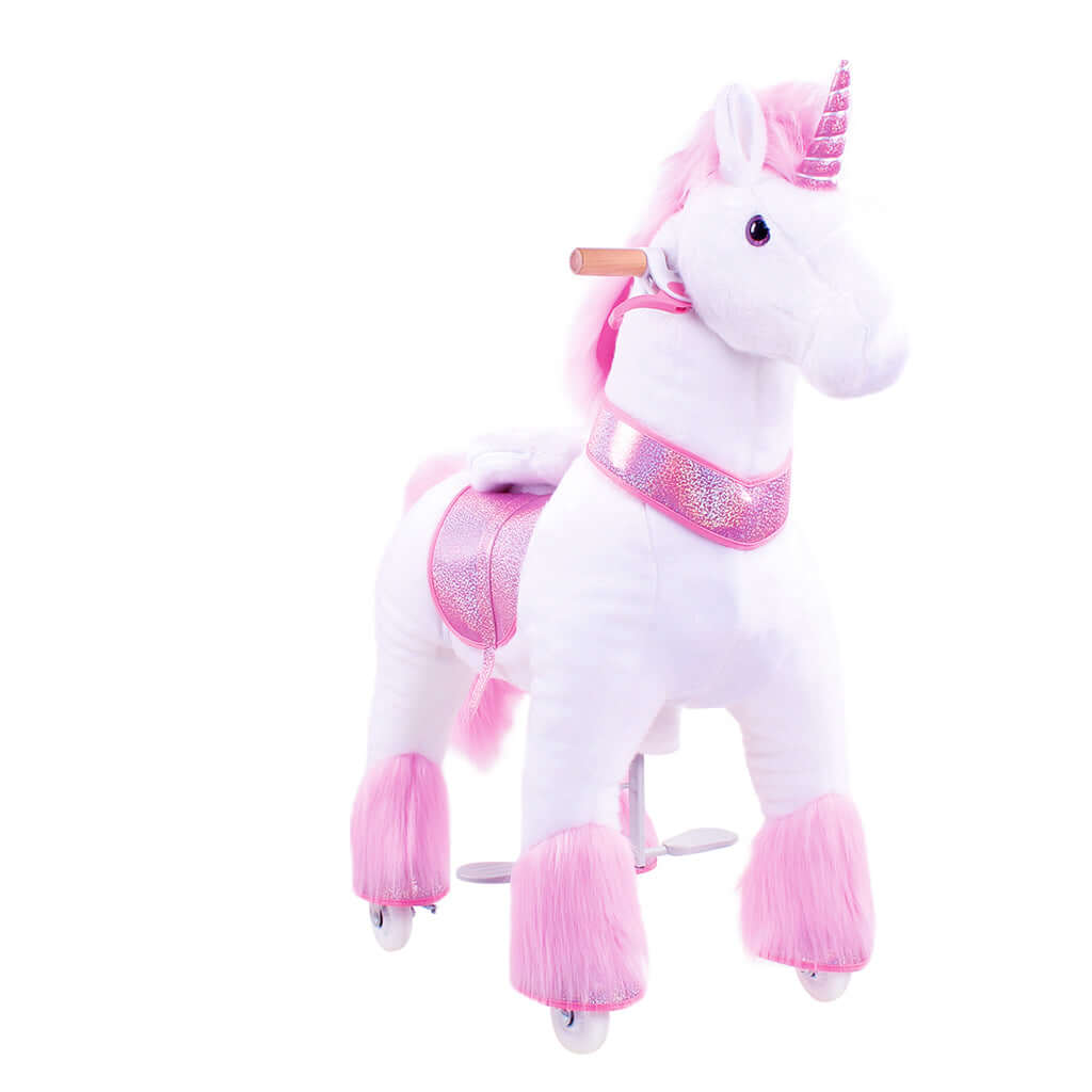 Toddlers Pink Indoor/Outdoor Ride-On Unicorn with Cushioned Seat, Anti-Slip Wheels (Ages 4–7)