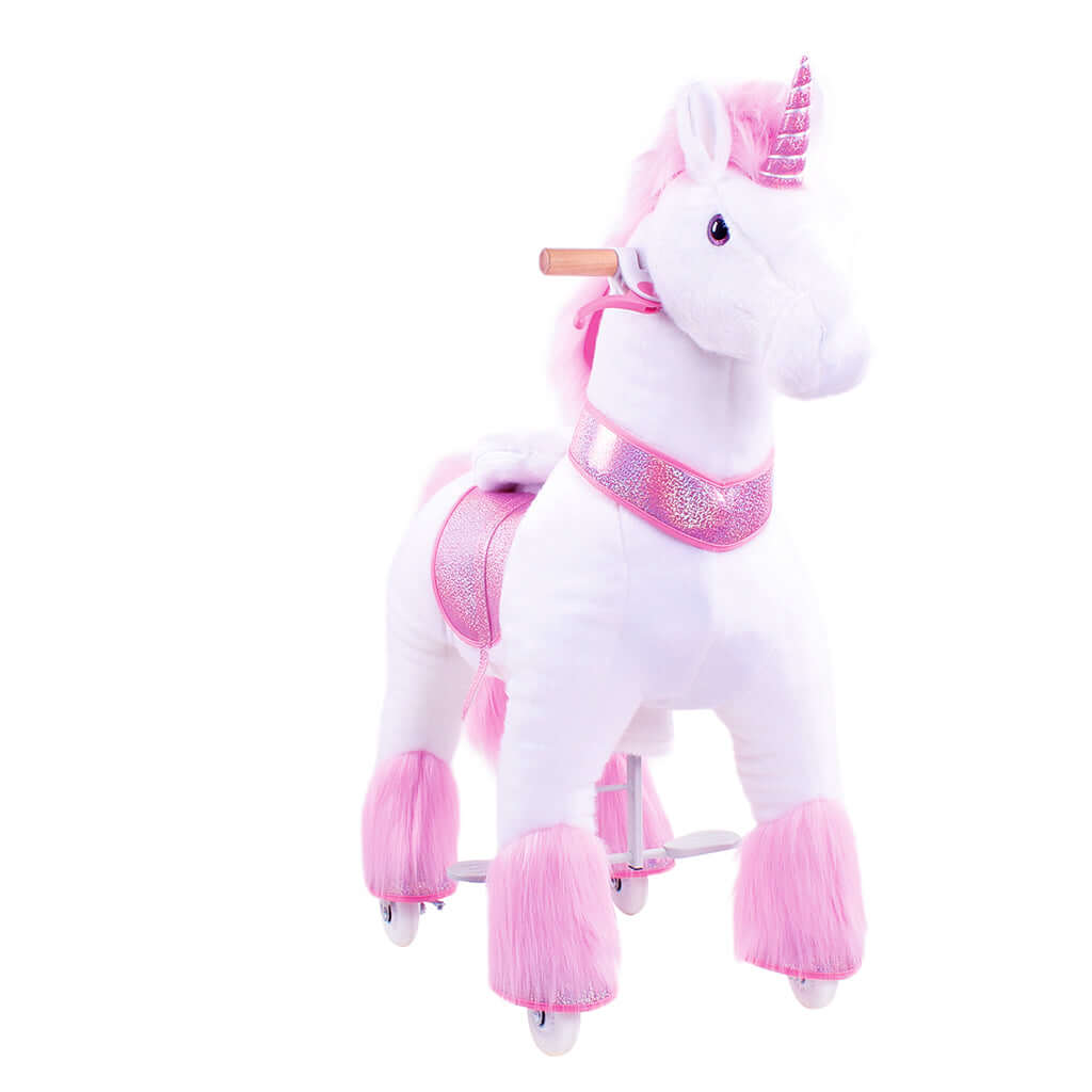 Toddlers Pink Indoor/Outdoor Ride-On Unicorn with Cushioned Seat, Anti-Slip Wheels (Ages 4–7)