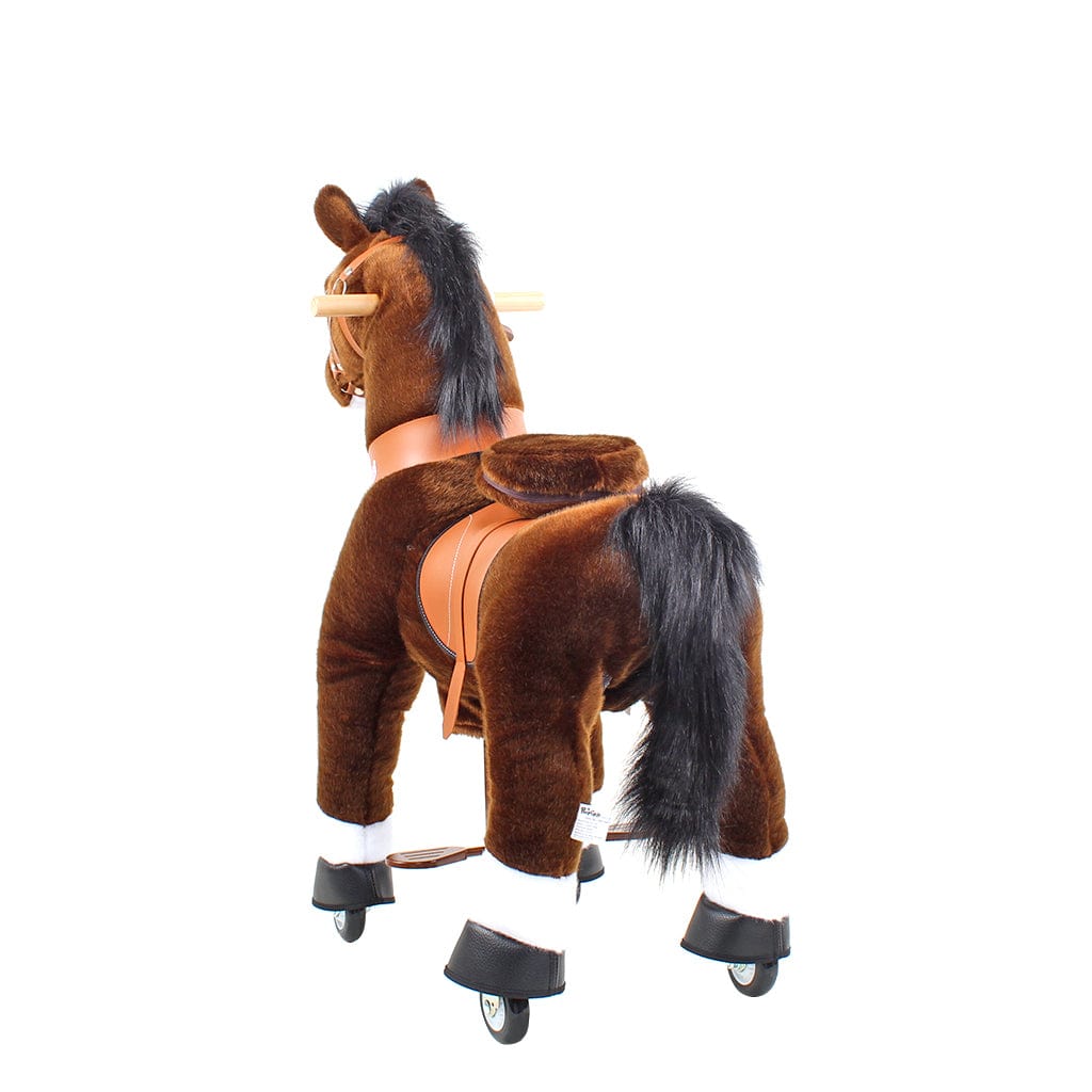 Toddlers Chocolate Indoor/Outdoor Ride-On Pony with Cushioned Seat, Anti-Slip Wheels (Ages 4–7)