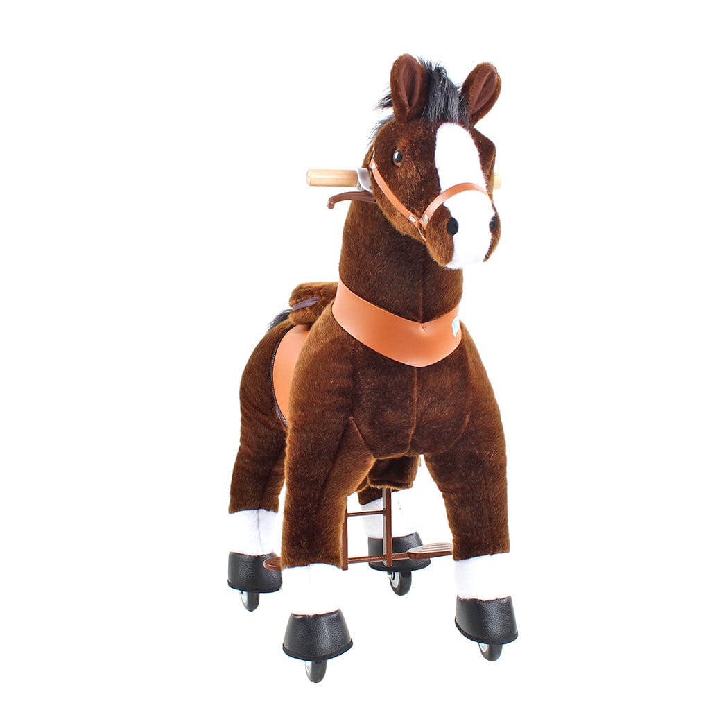 Toddlers Chocolate Indoor/Outdoor Ride-On Pony with Cushioned Seat, Anti-Slip Wheels (Ages 4–7)