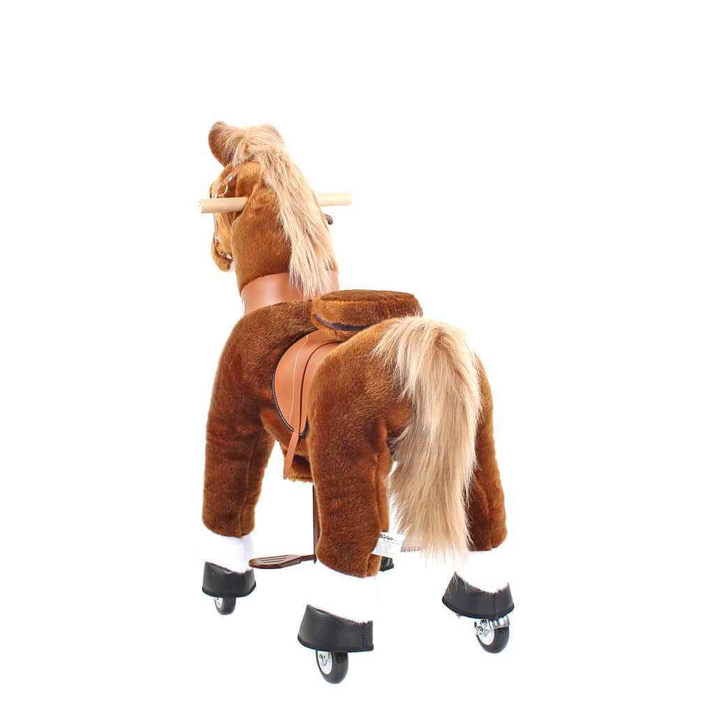 Toddlers Brown Indoor/Outdoor Ride-On Pony with Cushioned Seat, Anti-Slip Wheels (Ages 4–7)