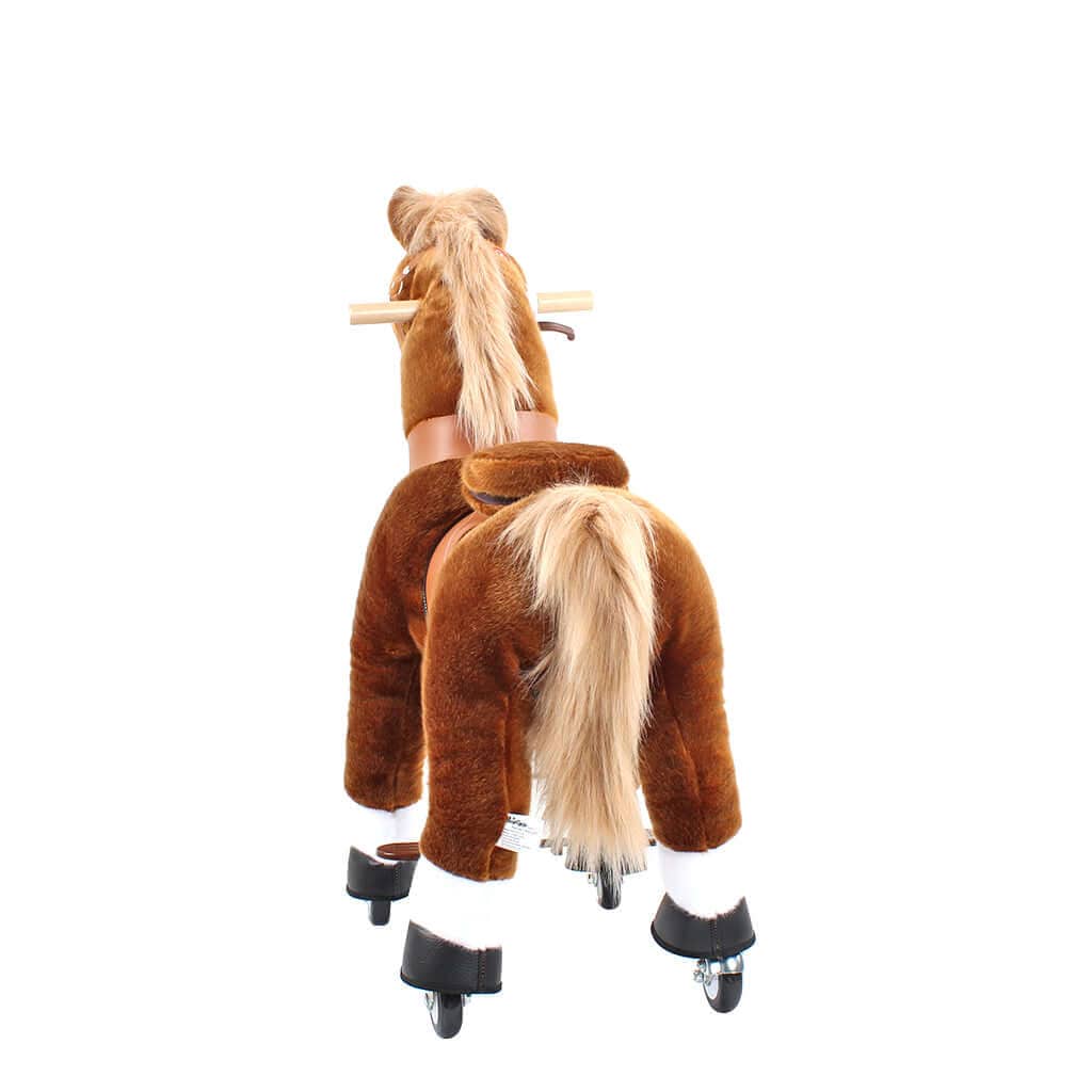 Toddlers Brown Indoor/Outdoor Ride-On Pony with Cushioned Seat, Anti-Slip Wheels (Ages 4–7)