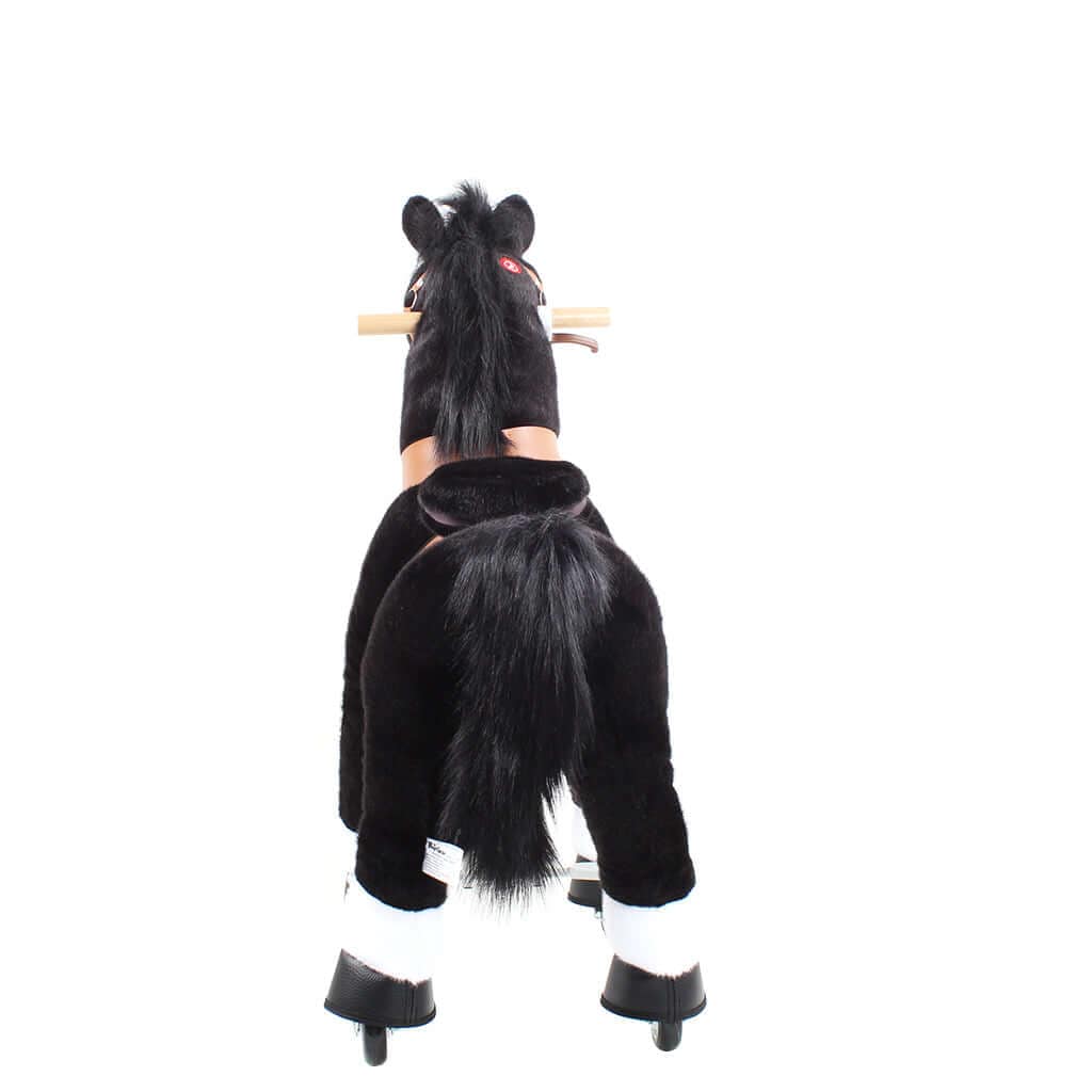 Toddlers Black Indoor/Outdoor Ride-On Pony with Cushioned Seat, Anti-Slip Wheels (Ages 4–7)
