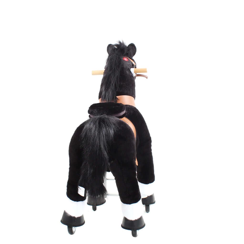 Toddlers Black Indoor/Outdoor Ride-On Pony with Cushioned Seat, Anti-Slip Wheels (Ages 4–7)