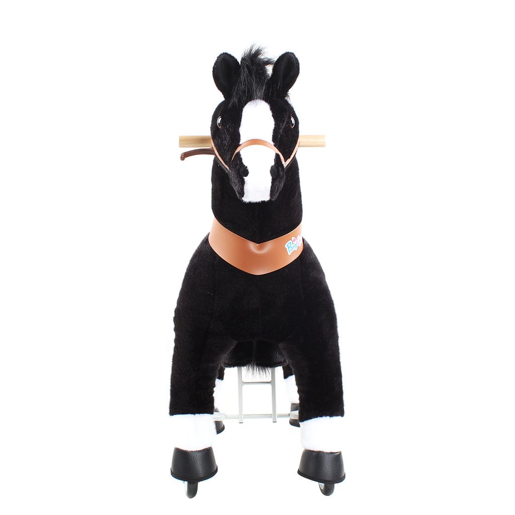 Toddlers Black Indoor/Outdoor Ride-On Pony with Cushioned Seat, Anti-Slip Wheels (Ages 4–7)