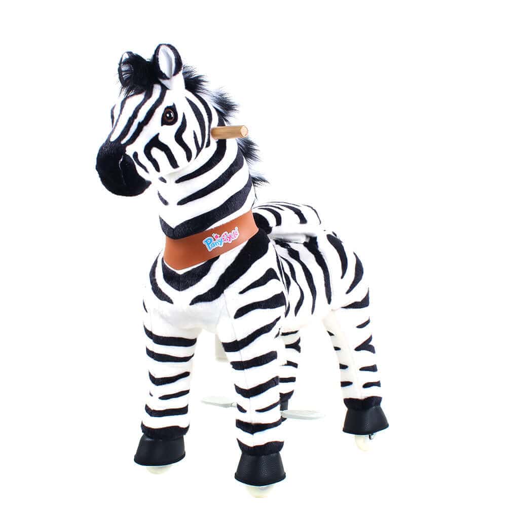 Toddlers Indoor/Outdoor Ride-On Zebra with Cushioned Seat, Anti-Slip Wheels (Ages 4–7)