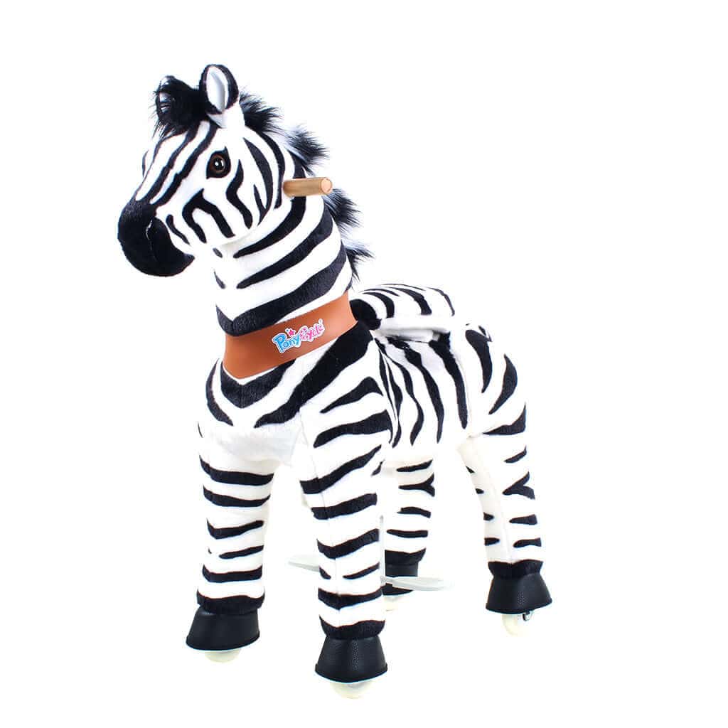 Toddlers Indoor/Outdoor Ride-On Zebra with Cushioned Seat, Anti-Slip Wheels (Ages 4–7)