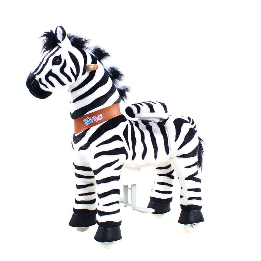 Toddlers Indoor/Outdoor Ride-On Zebra with Cushioned Seat, Anti-Slip Wheels (Ages 4–7)