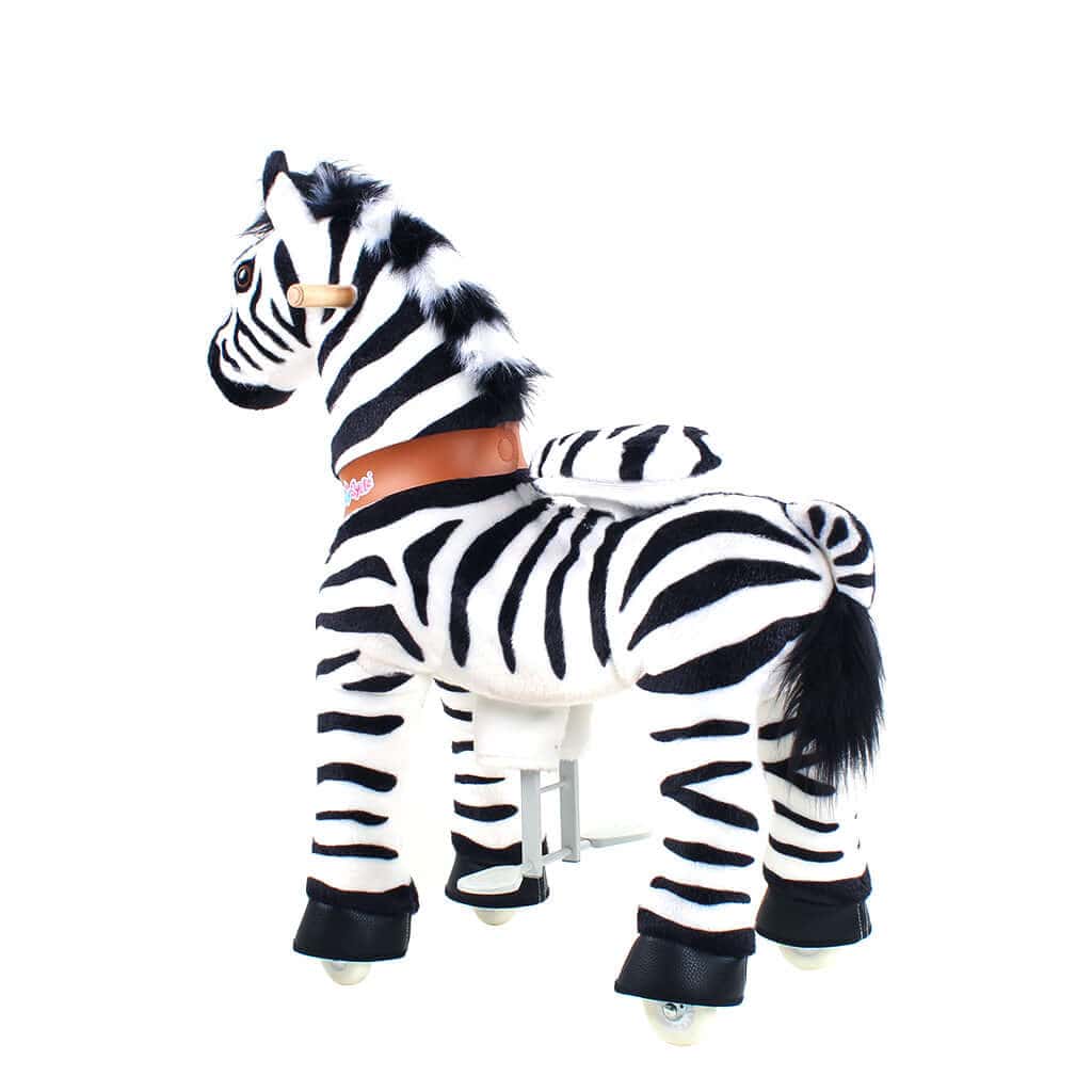 Toddlers Indoor/Outdoor Ride-On Zebra with Cushioned Seat, Anti-Slip Wheels (Ages 4–7)