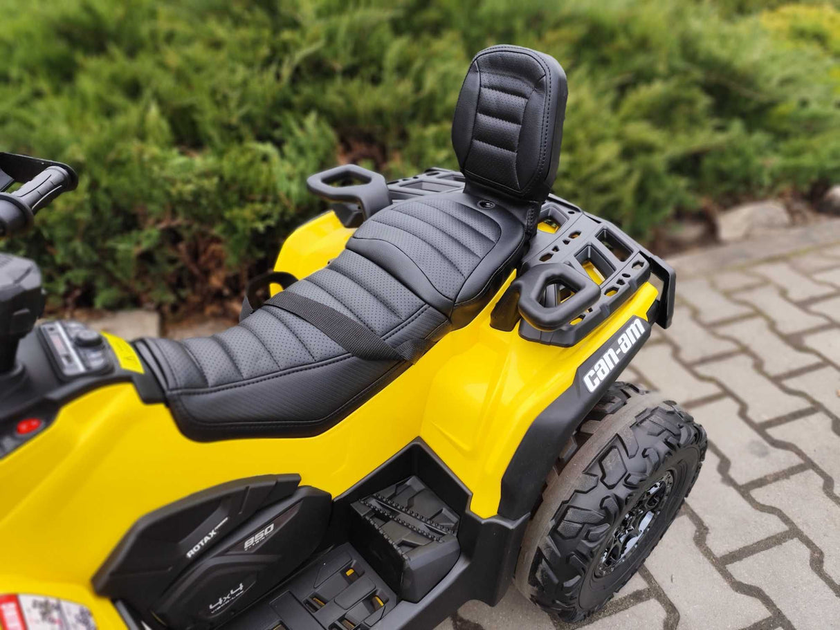 Yellow 24V Premium Edition Can-Am Outlander 4WD Ride-On Quad ATV for 2 Kids
