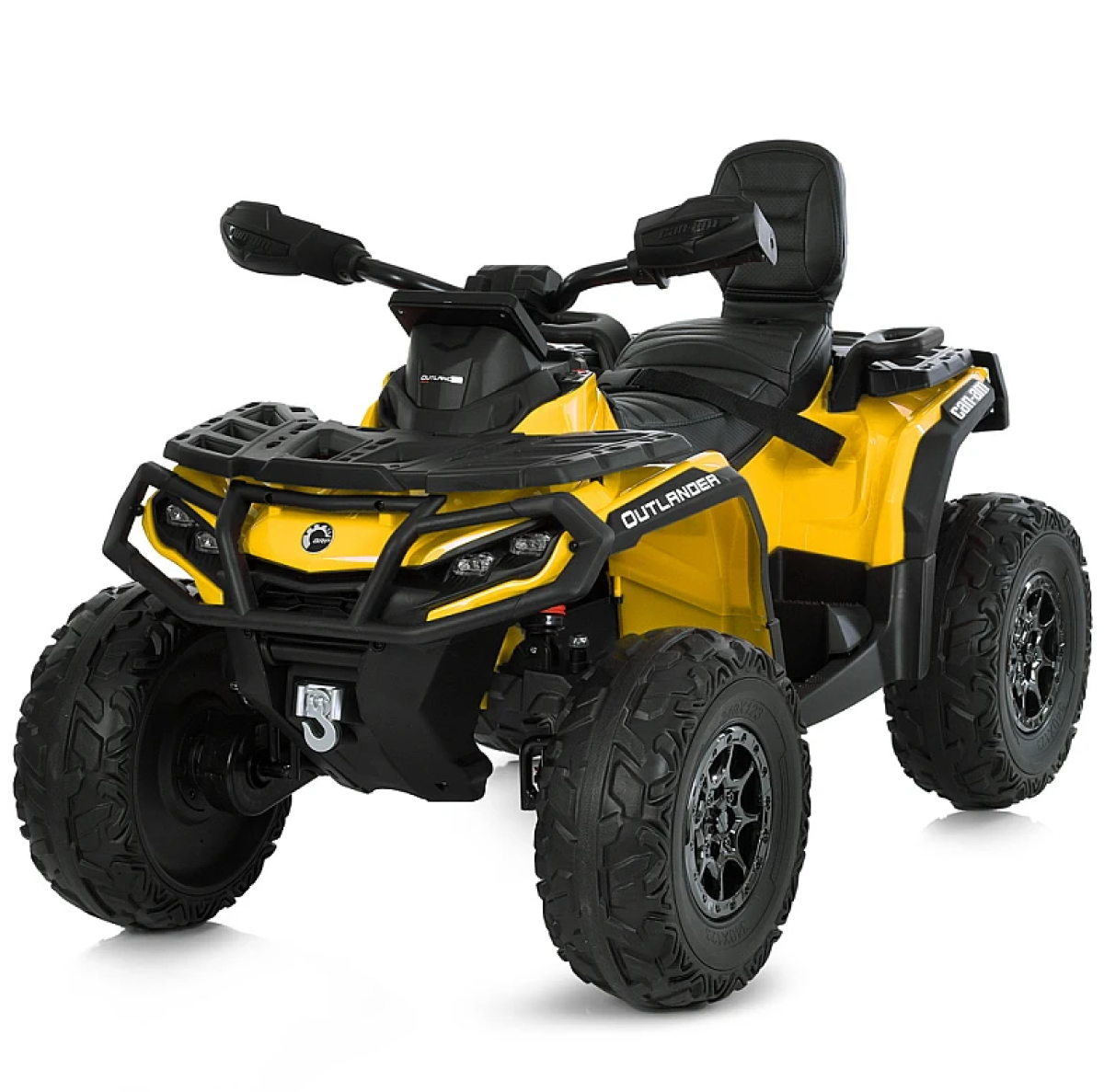 Yellow 24V Premium Edition Can-Am Outlander 4WD Ride-On Quad ATV for 2 Kids