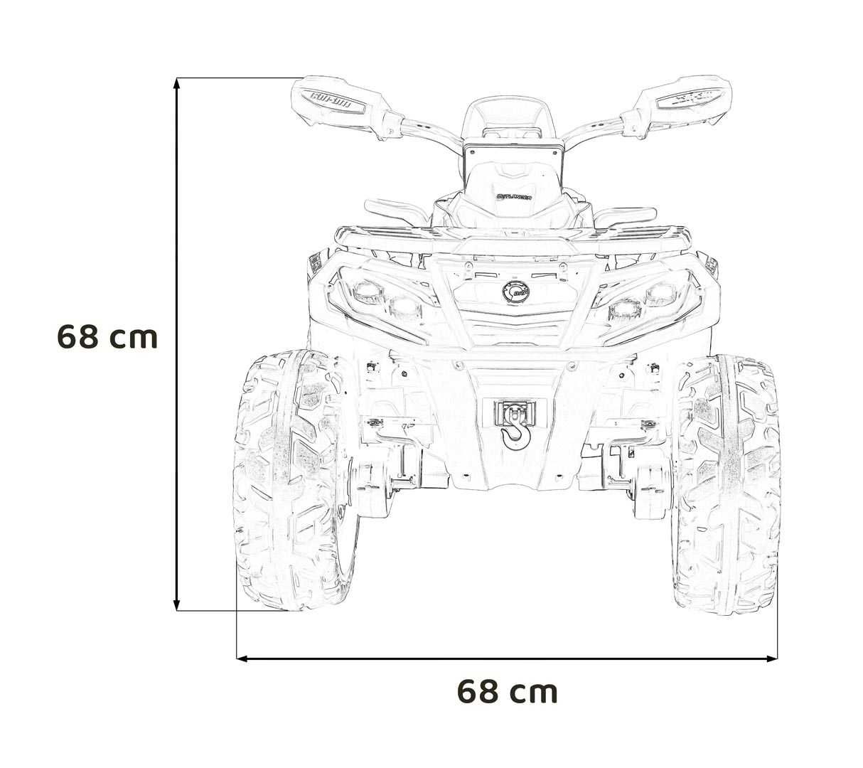 Yellow 24V Premium Edition Can-Am Outlander 4WD Ride-On Quad ATV for 2 Kids