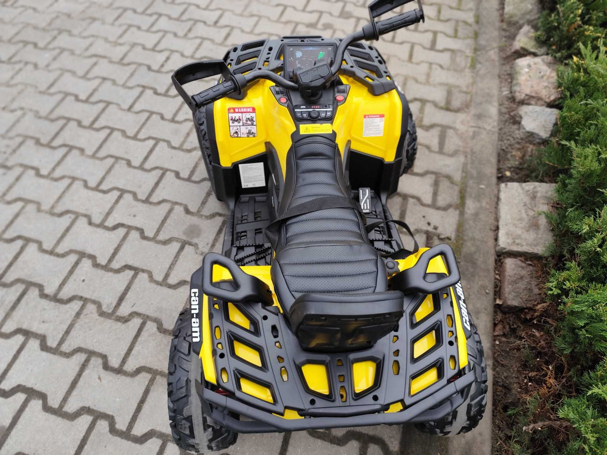 Yellow 24V Premium Edition Can-Am Outlander 4WD Ride-On Quad ATV for 2 Kids