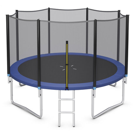 8/10/12/14/15/16 Feet Outdoor Trampoline Bounce Combo with Safety Closure Net Ladder-12 ft