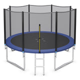8/10/12/14/15/16 Feet Outdoor Trampoline Bounce Combo with Safety Closure Net Ladder-14 ft