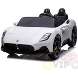 Experience Luxury: White XXL 24V /105W Maserati MC20 | Premium 2-Seater with RC, Leather Seats & Rubber Tires