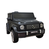 The Limited 12V Matte Edition Mercedes Benz AMG G63 Kids and Toddlers Ride-On Truck features AMG branding, a distinctive grille, detailed headlights, and large wheels. Enhanced tech provides an upgraded play experience, all beautifully showcased on a white background.