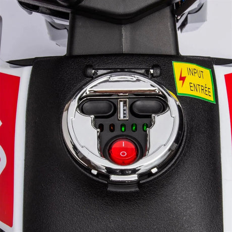 12V Kids Aprilia Ride-On Sport Edition Motorcycle with EVA Tires, LED Lights, Music