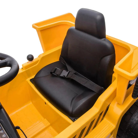 12V CAT Electric Dump Truck 1-Seater Ride-On with LED Lights, Music