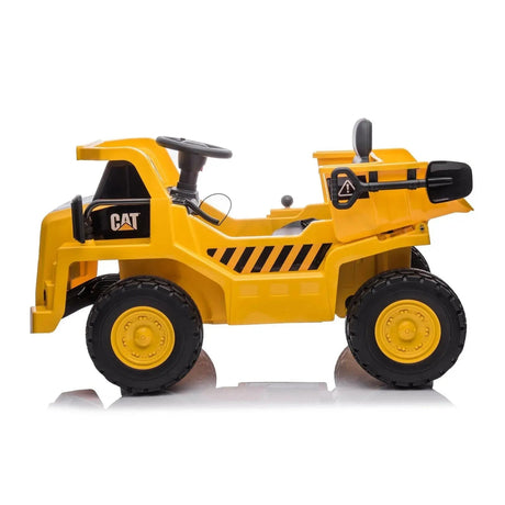 12V CAT Electric Dump Truck 1-Seater Ride-On with LED Lights, Music