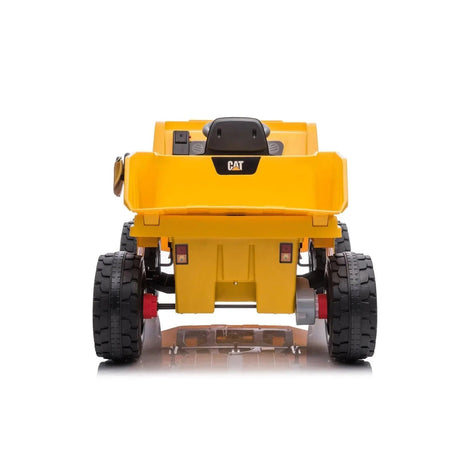 12V CAT Electric Dump Truck 1-Seater Ride-On with LED Lights, Music