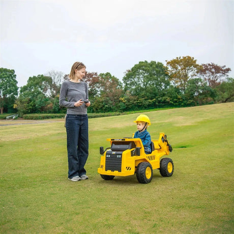 12V CAT Electric Dump Truck 1-Seater Ride-On with LED Lights, Music