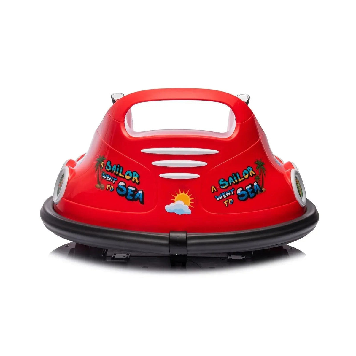 Red 12V 360° Spin Electric Rechargeable Ride-On Bumper Car with LED Lights, Music, Remote Control