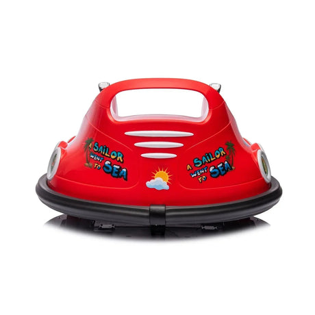 Red 12V 360° Spin Electric Rechargeable Ride-On Bumper Car with LED Lights, Music, Remote Control