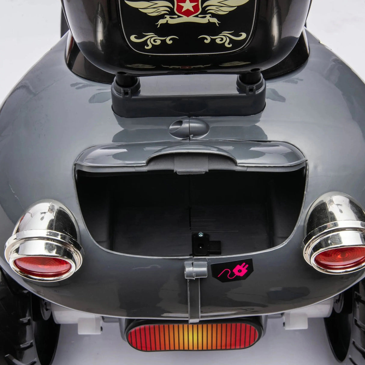 12V 35W Kids 3-Wheel Chopper-Style Cruiser Ride-On Motorcycle with LED Lights