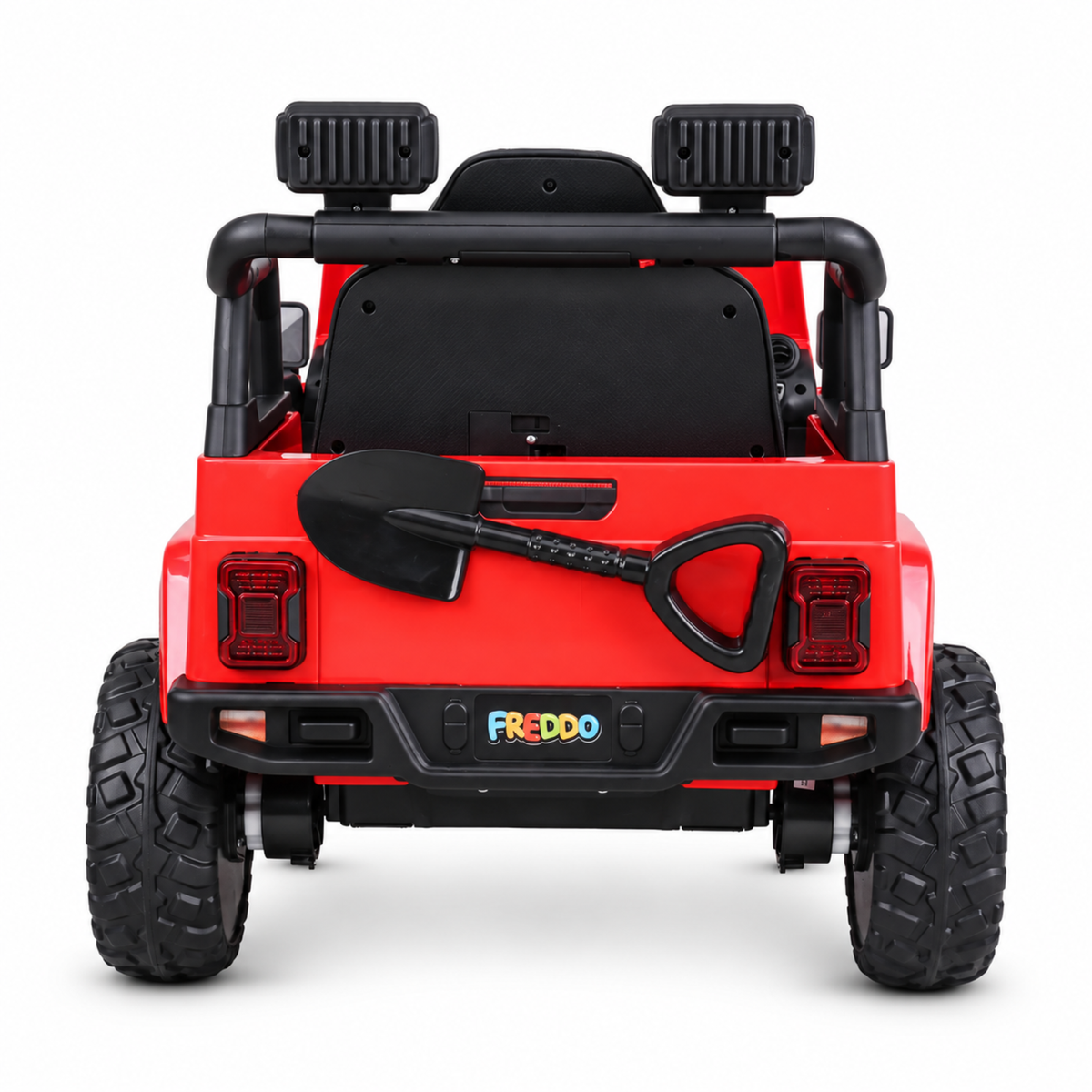 Red 12V Kids Ranger 4X4 Ride-On Jeep-Style Truck with EVA Tires, LED Lights, Music, Remote