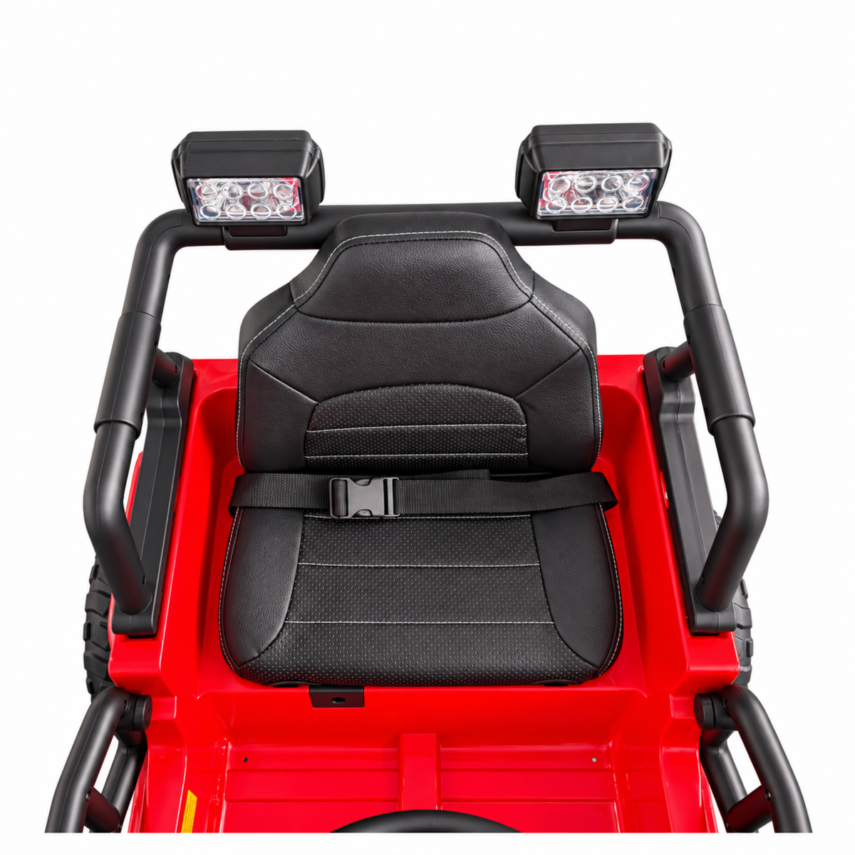 Red 12V Kids Ranger 4X4 Ride-On Jeep-Style Truck with EVA Tires, LED Lights, Music, Remote