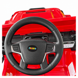 Red 12V Kids Ranger 4X4 Ride-On Jeep-Style Truck with EVA Tires, LED Lights, Music, Remote