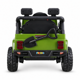 Green 12V Kids Ranger 4X4 Ride-On Jeep-Style Truck with EVA Tires, LED Lights, Music, Remote