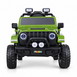 Green 12V Kids Ranger 4X4 Ride-On Jeep-Style Truck with EVA Tires, LED Lights, Music, Remote