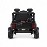 Black 12V Kids Ranger 4X4 Ride-On Jeep-Style Truck with EVA Tires, LED Lights, Music, Remote