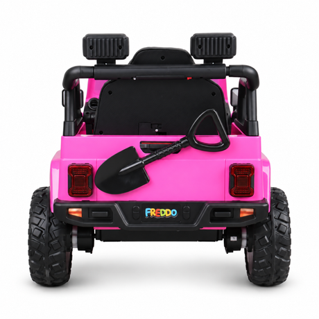 Pink 12V Kids Ranger 4X4 Ride-On Jeep-Style Truck with EVA Tires, LED Lights, Music, Remote