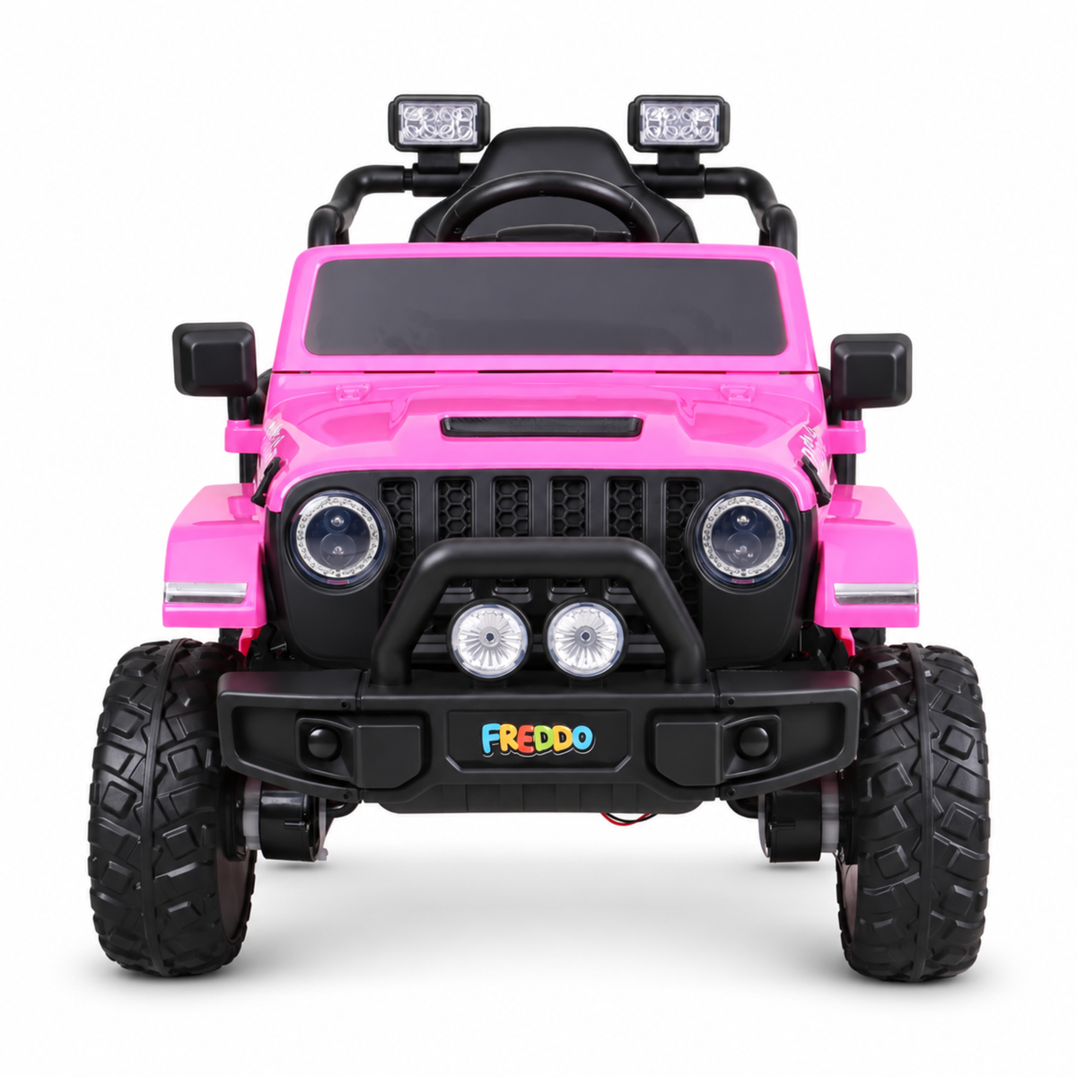 Pink 12V Kids Ranger 4X4 Ride-On Jeep-Style Truck with EVA Tires, LED Lights, Music, Remote
