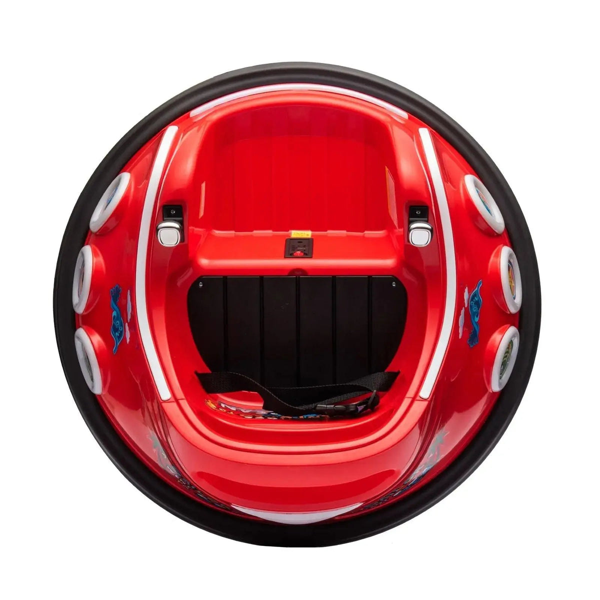 Red 12V 360° Spin Electric Rechargeable Ride-On Bumper Car with LED Lights, Music, Remote Control