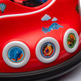 Red 12V 360° Spin Electric Rechargeable Ride-On Bumper Car with LED Lights, Music, Remote Control