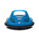 Blue 12V 360° Spin Electric Rechargeable Ride-On Bumper Car with LED Lights, Music, Remote Control