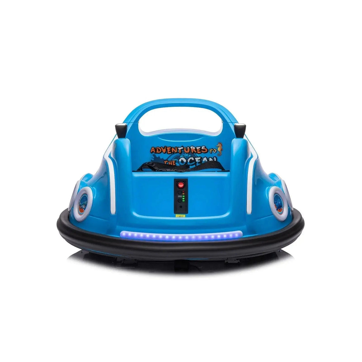 Blue 12V 360° Spin Electric Rechargeable Ride-On Bumper Car with LED Lights, Music, Remote Control