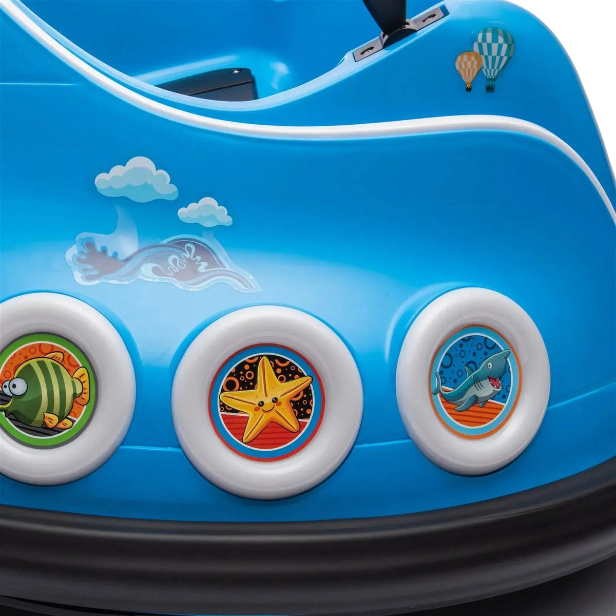 Blue 12V 360° Spin Electric Rechargeable Ride-On Bumper Car with LED Lights, Music, Remote Control