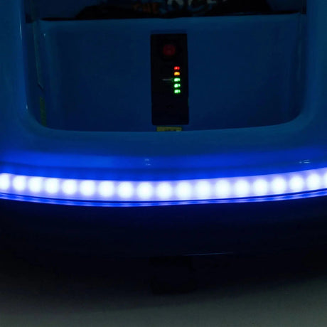 Blue 12V 360° Spin Electric Rechargeable Ride-On Bumper Car with LED Lights, Music, Remote Control