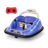 Purple 12V 360° Spin Electric Rechargeable Ride-On Bumper Car with LED Lights, Music, Remote Control