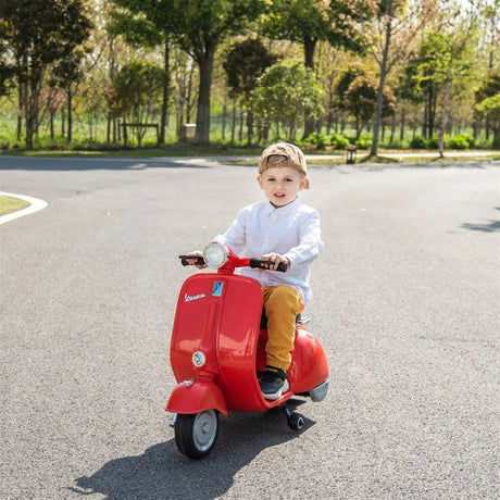 12V Vespa Electric Ride-On Scooter with LED Lights, Music
